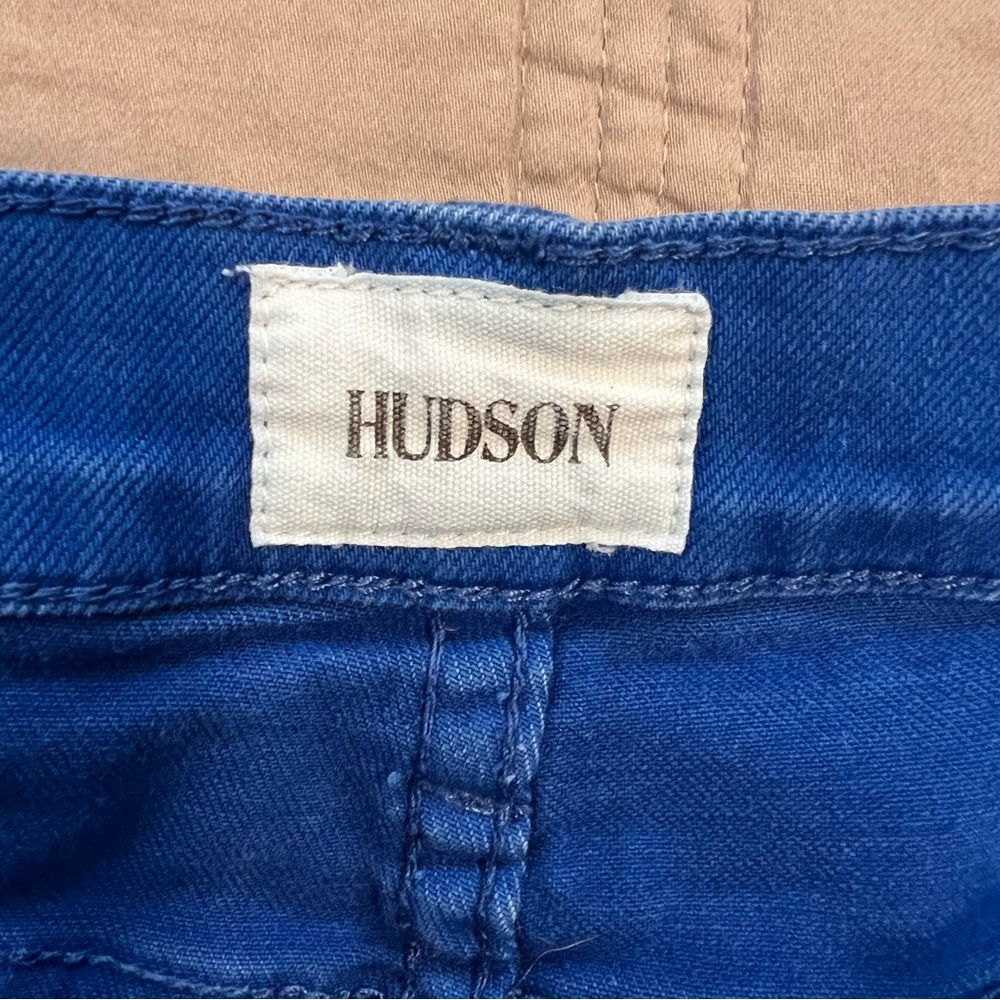 Hudson Jeans Vibrant Blue Gracie Mid Rise cut off Shorts - Picture 2 of 6